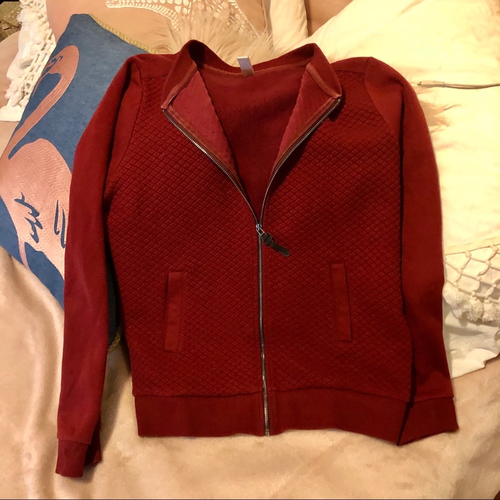 Moto dark red / burgundy sweater with zipper